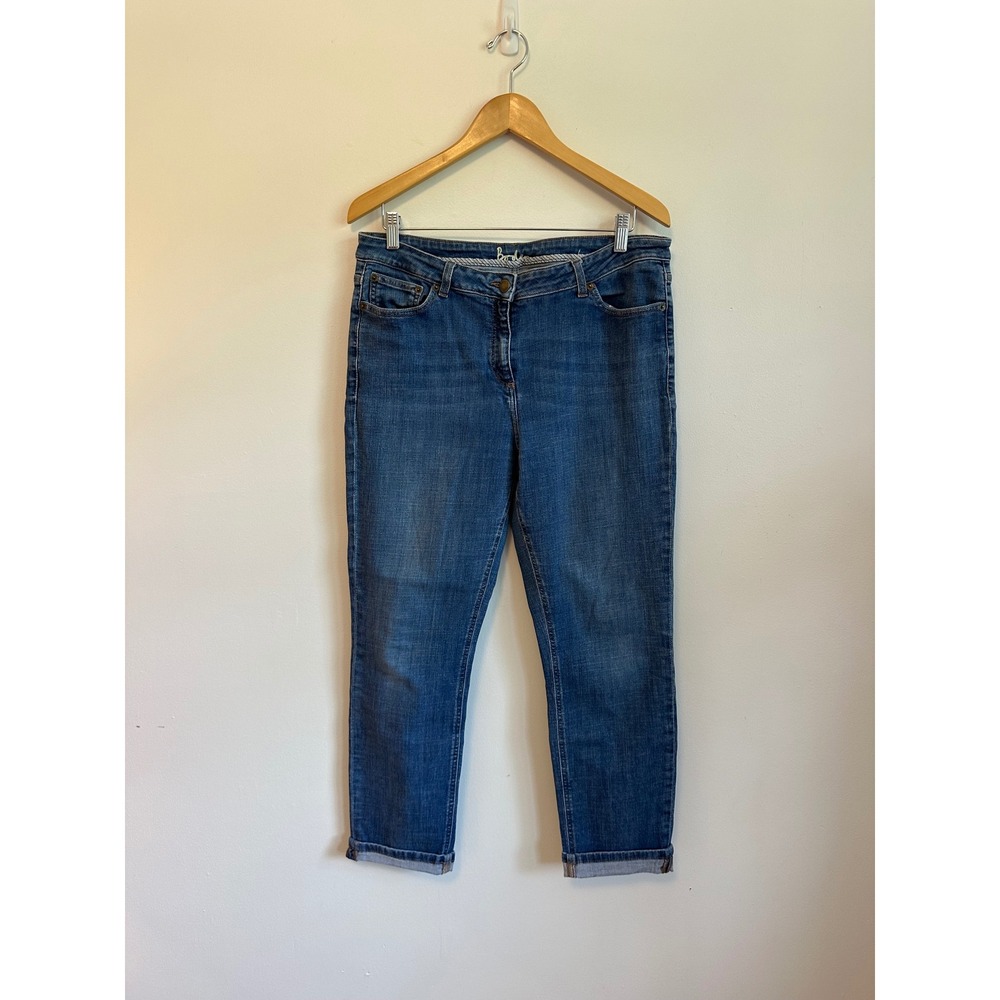 Boden Slim Straight Leg Cuffed Blue Denim‎ Jeans | Size 12